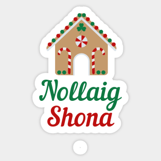 Irish Christmas Gift Nollaig Shona Irish Gaeilge Design Sticker